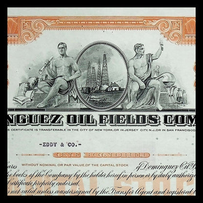 Dominguez Oli Fields Company Stock Certificate from 1940s