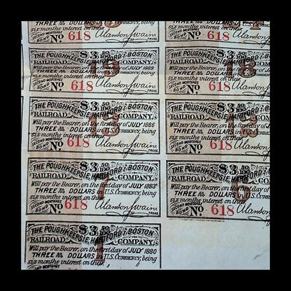 Poughkeepsie, Hartford & Boston Railroad Bond from 1875 (Uncanceled)