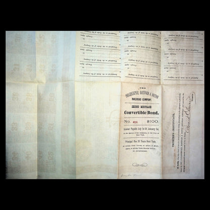 Poughkeepsie, Hartford & Boston Railroad Bond from 1875 (Uncanceled)