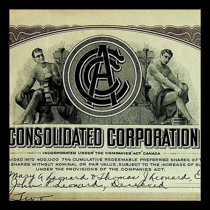 Algoma Consolidated Corp (Ontario Canada) Stock Certificate from 1930s