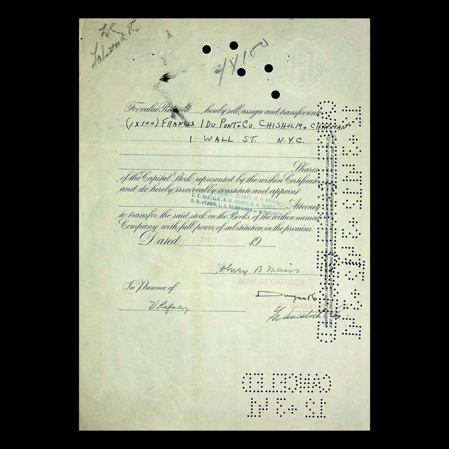 The New York Central and Hudson River Railroad Company Stock Certificate with Triple Vignettes 1920s