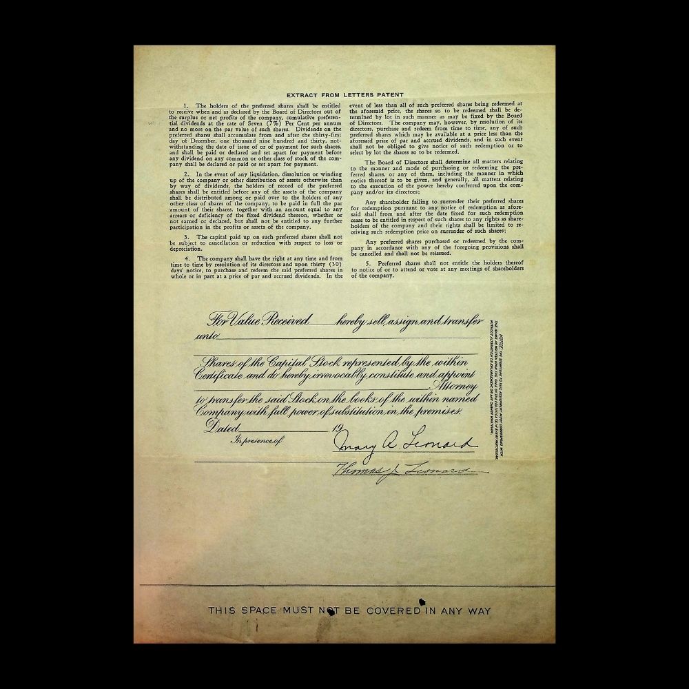 Algoma Consolidated Corp (Ontario Canada) Stock Certificate from 1930s