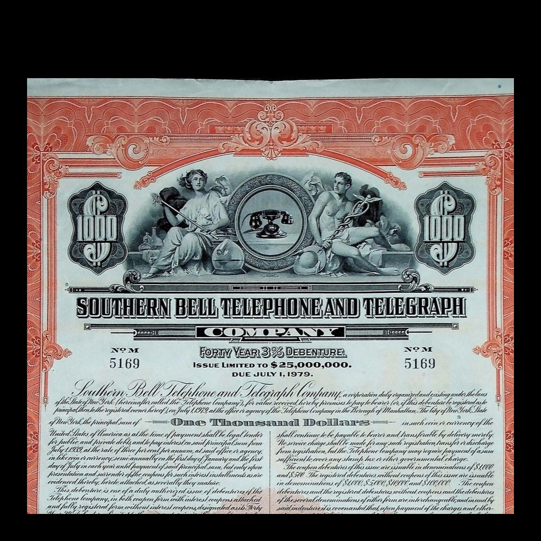 Southern Bell Telephone and Telegraph Company Bond from 1939