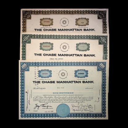 Chase Manhattan Bank Stock Certificate with Octagon Logo from 1960s
