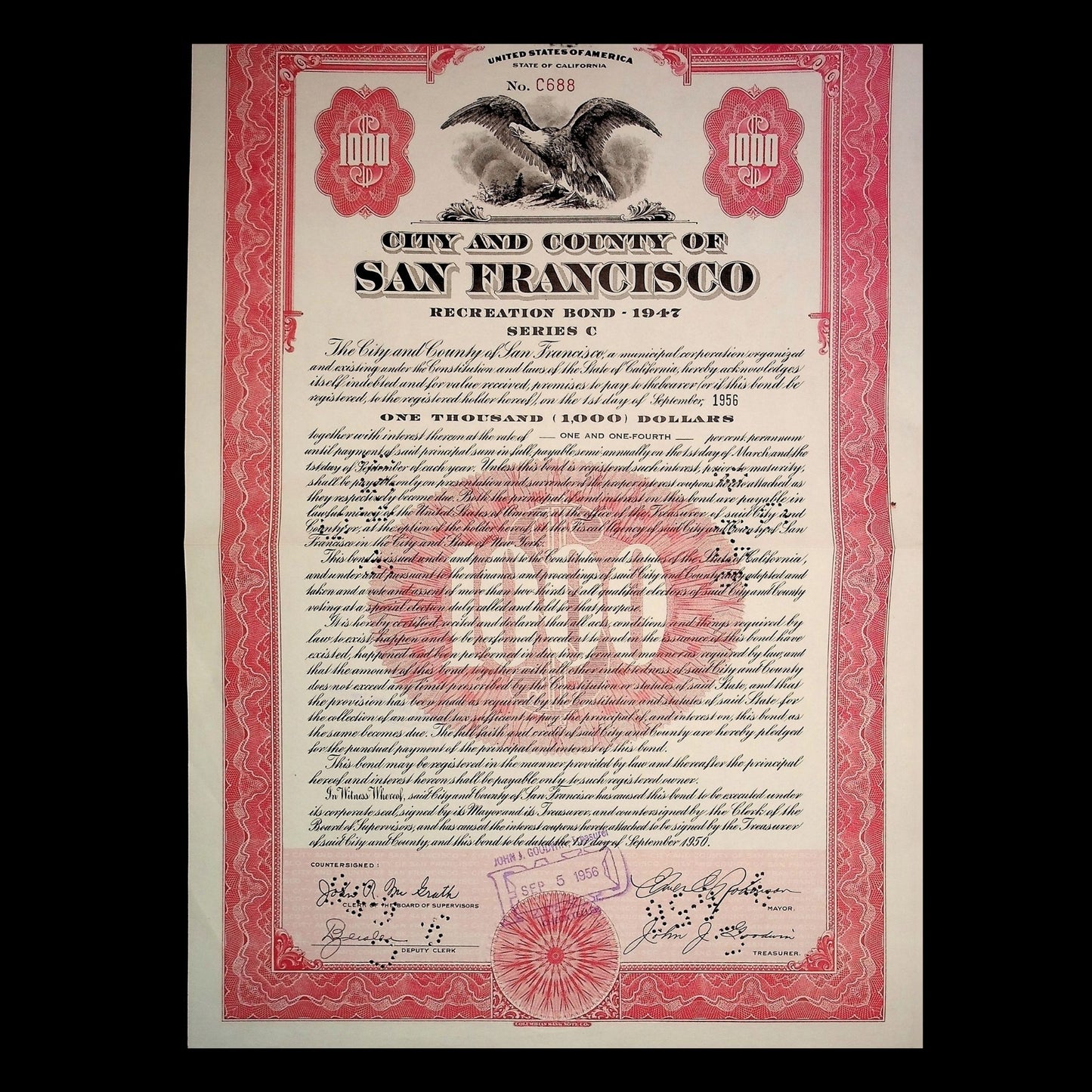 City and County of San Francisco California Bonds from 1930s to 1970s