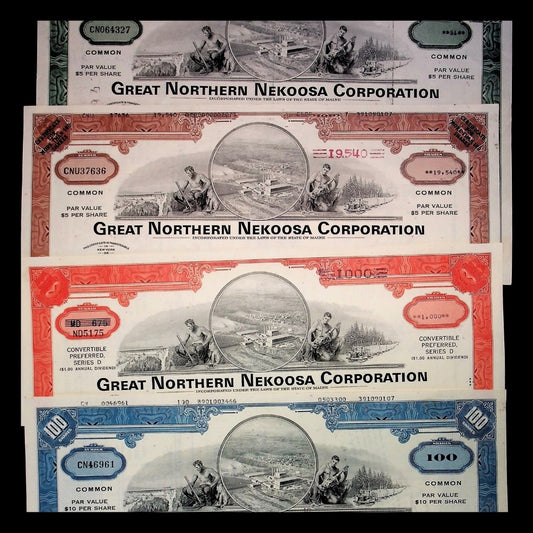 Great Northern Nekoosa (now Georgia-Pacific) Corporation Stock Certificate from 1970s