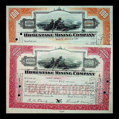 Homestake Mining Company from South Dakota Stock Certificate 1930s to 1940s