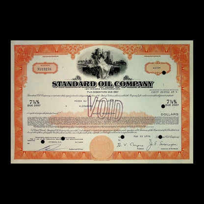 The Standard Oil Company (Indiana) Bond Certificate from 1970s
