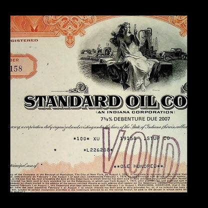 The Standard Oil Company (Indiana) Bond Certificate from 1970s