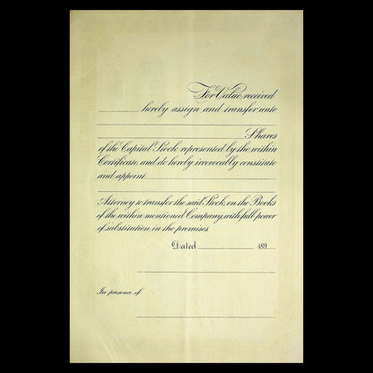 The United States Car Company Stock Certificate from 1894