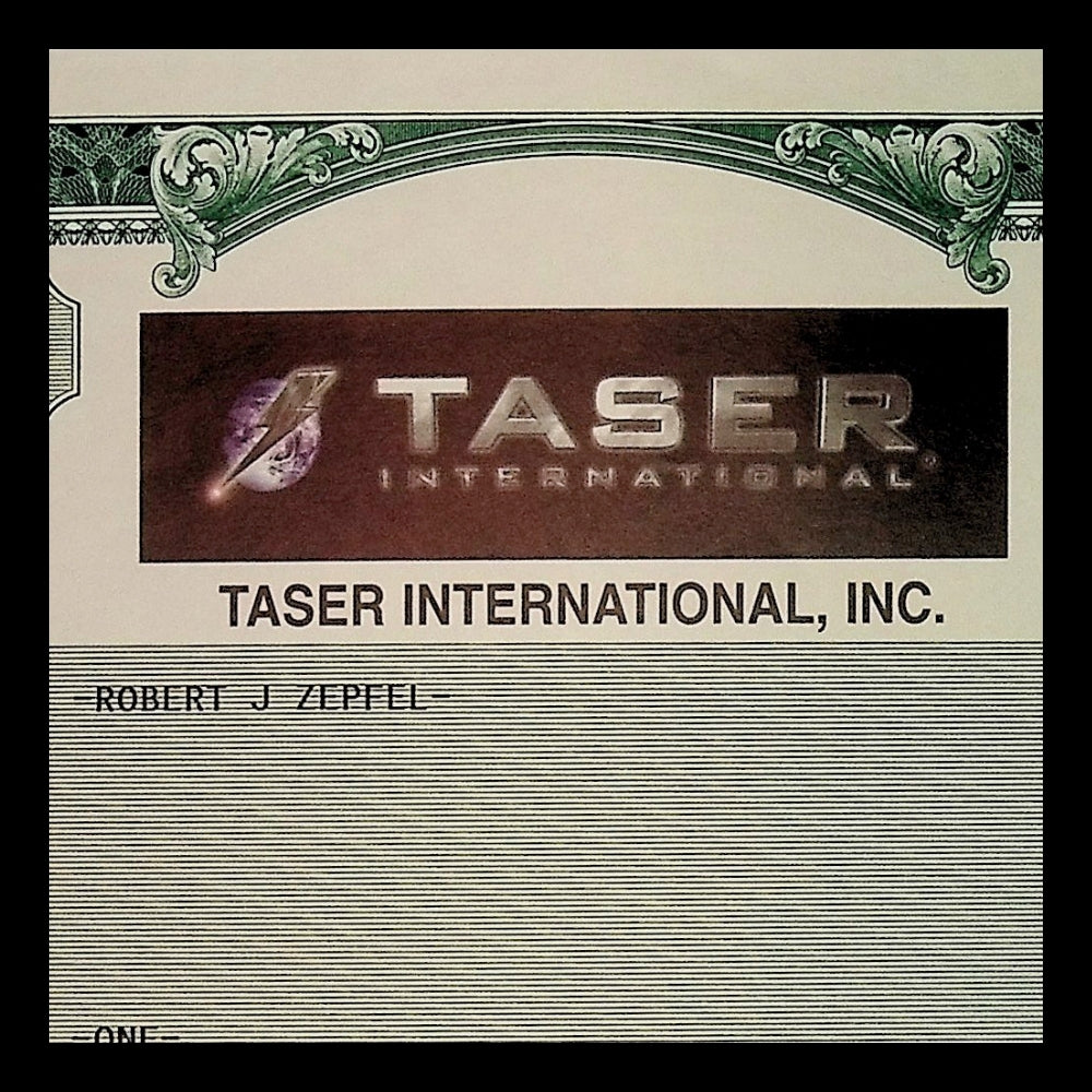 Taser International Incorporated Stock Certificate from 2007 Dot Com