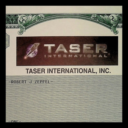Taser International Incorporated Stock Certificate from 2007 Dot Com