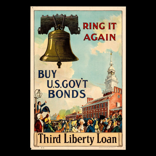 "Ring It Again" WW1 Poster - Blank Postcard Replica