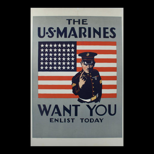 "The U.S. Marines Want You Enlist Today" Replica Postcard