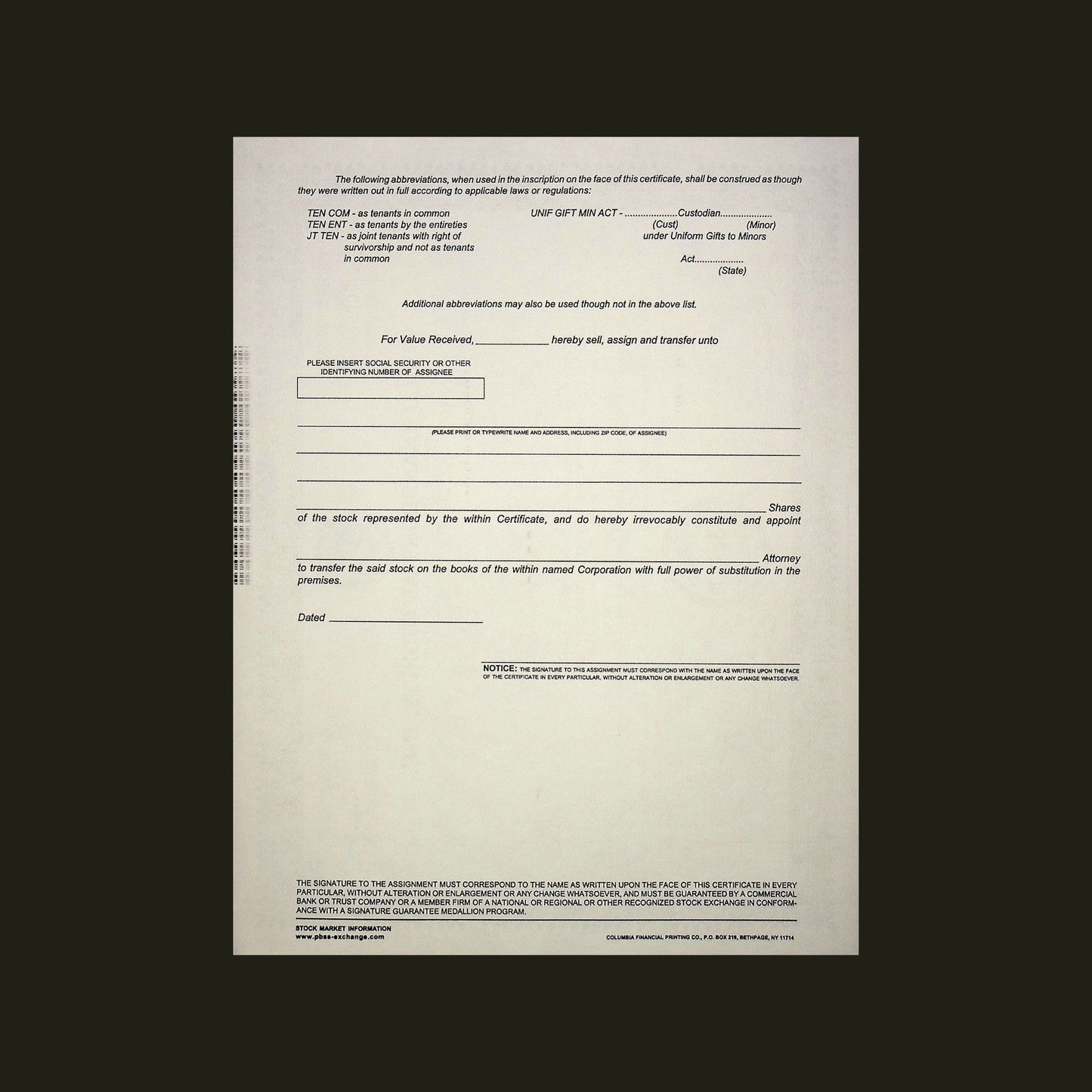 Paramount Pictures Stock Certificate from 1960s