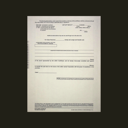 Paramount Pictures Stock Certificate from 1960s