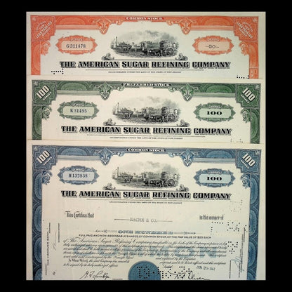 American Sugar Refining (Domino Sugar) Company Stock Certificate from 1950 - 1960s
