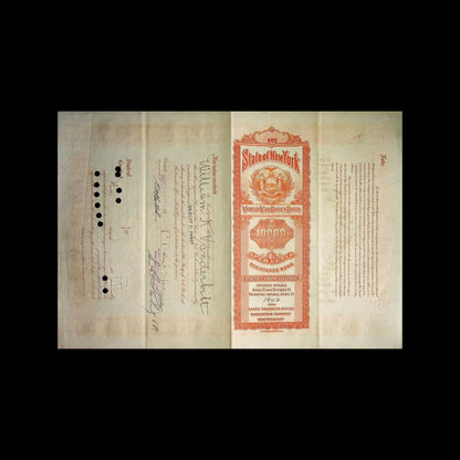 State of New York World War Bonus Bond from 1943 for $10k