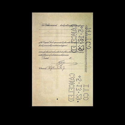 Irving Bank Columbia Trust Company Stock Certificate from 1920s