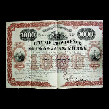 City of Providence, Rhode Island $1,000 Highway/ Water Loan Bond from 1915/ 1930