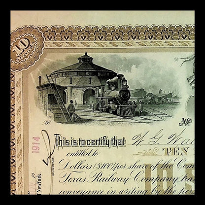 Missouri, Kansas and Texas Railway Company Stock Certificate early 1900s