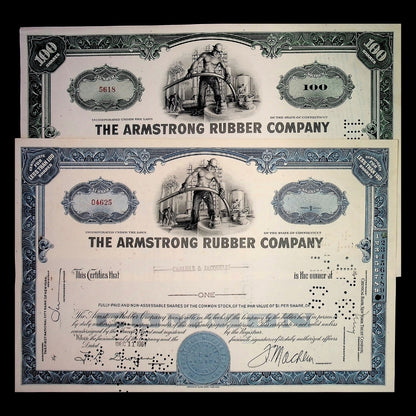 Armstrong Rubber Company Stock Certificate from 1960s
