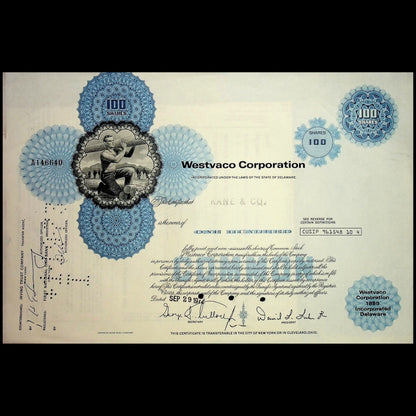 Westvaco 公司 1972 年股票证书