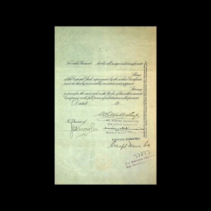 Missouri, Kansas and Texas Railway Company Stock Certificate early 1900s