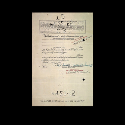Packard Motor Car Company Stock Certificate from 1940s