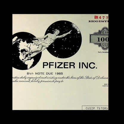 Pfizer Incorporated Bond Certificate from 1980s (Brown)
