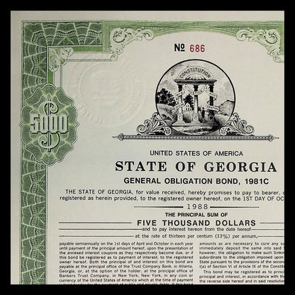 State of Georgia General Obligation Bond from 1981