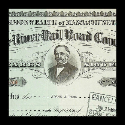 Ware River Rail Road Company Stock Certificate (Massachusetts) from 1940/50s