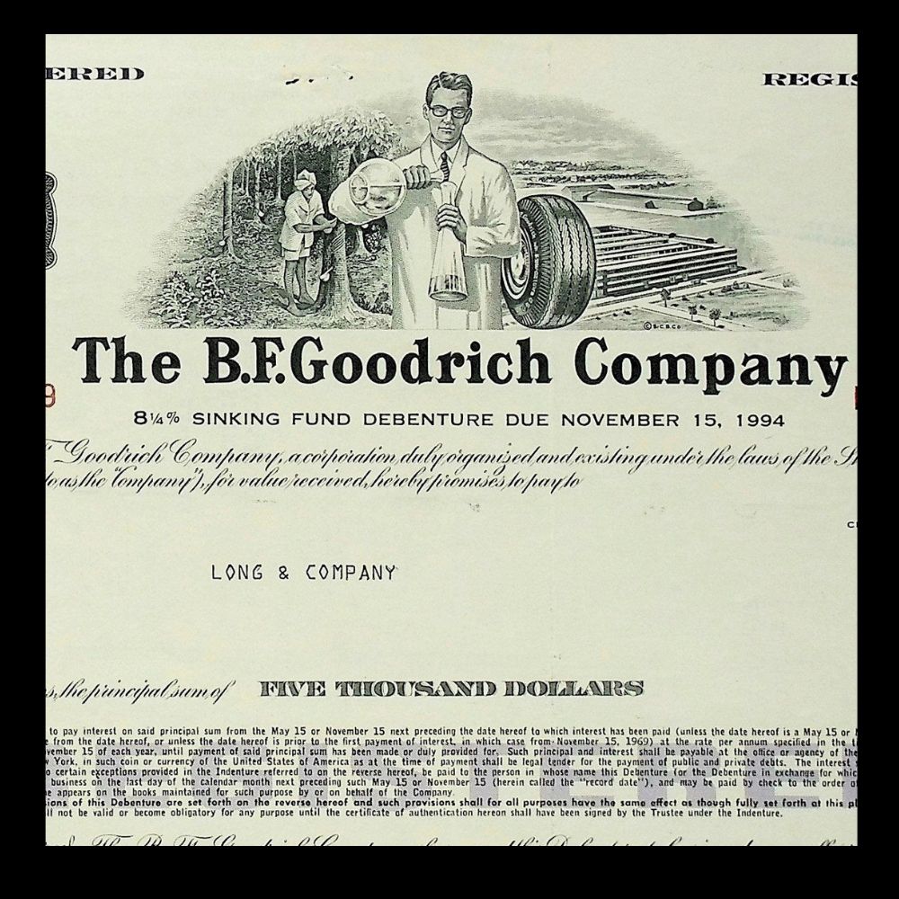 BF Goodrich Bond 证书 - 轮胎公司
