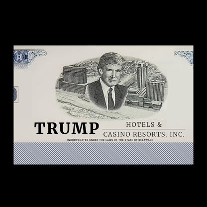 Trump Hotels & Casino Resorts Inc (2004) Stock Certificate Replica Postcard