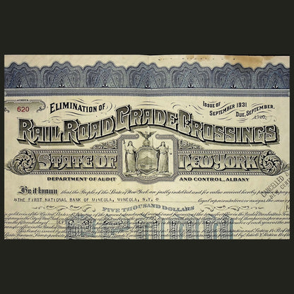 Elimination of Railroad Grade Crossings State of New York Bond from 1935