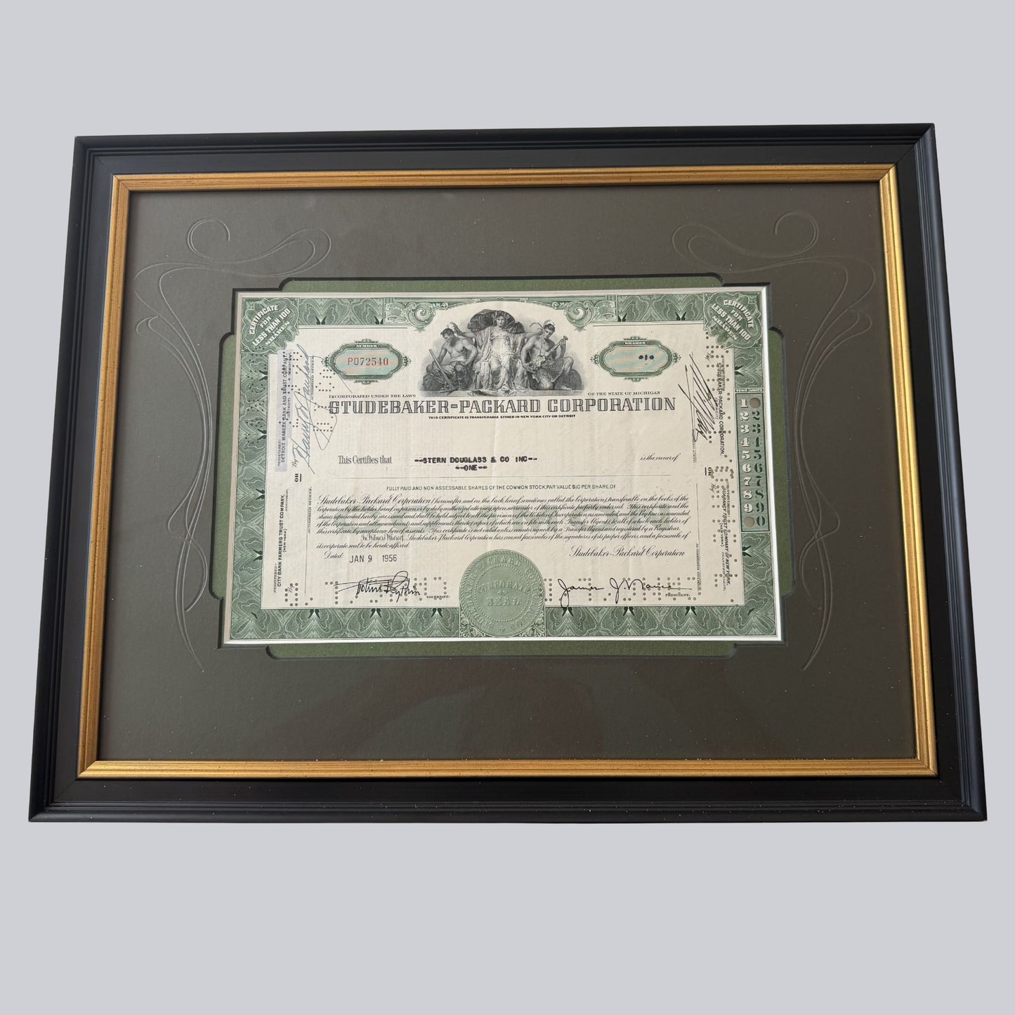 Expert Custom Framing for Stocks, Bonds and Paper Money