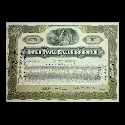 20 世纪 40 年代美国钢铁公司股票证书