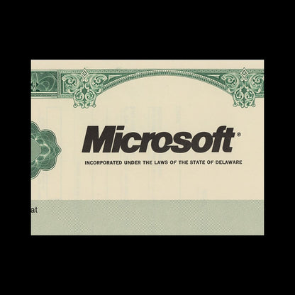 Microsoft Stock Certificate Replica Blank Postcard