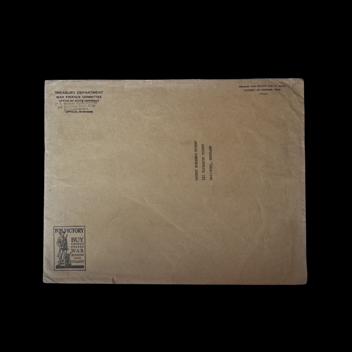 Walt Disney World War 2 US Treasury Bond Certificate from 1944