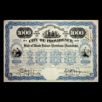 City of Providence, Rhode Island $1,000 Highway/ Water Loan Bond from 1915/ 1930