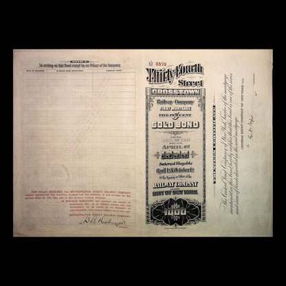 Ninety-Fourth Street Railway Company Stock Certificate