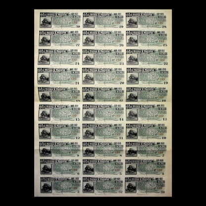 La Dicha & Pacific Railroad Company Uncanceled Gold Bond – 1906 (Coupons Attached)