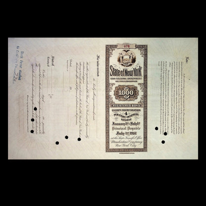 State of New York Bond Combo Pack (issued to William K. Vanderbilt) – New York, 1941