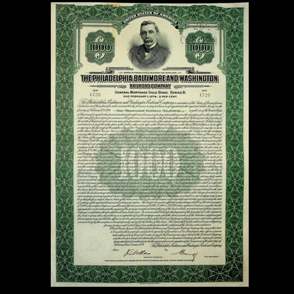 The Philadelphia, Baltimore and Washington Railroad Company Gold Bond from 1924