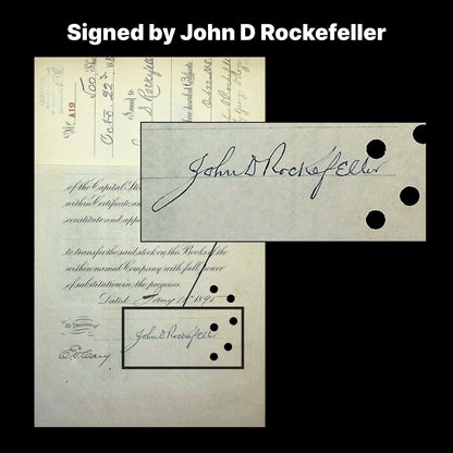 Signed by John D Rockefeller - Northwest Equipment Company Stock Certificate from 1888