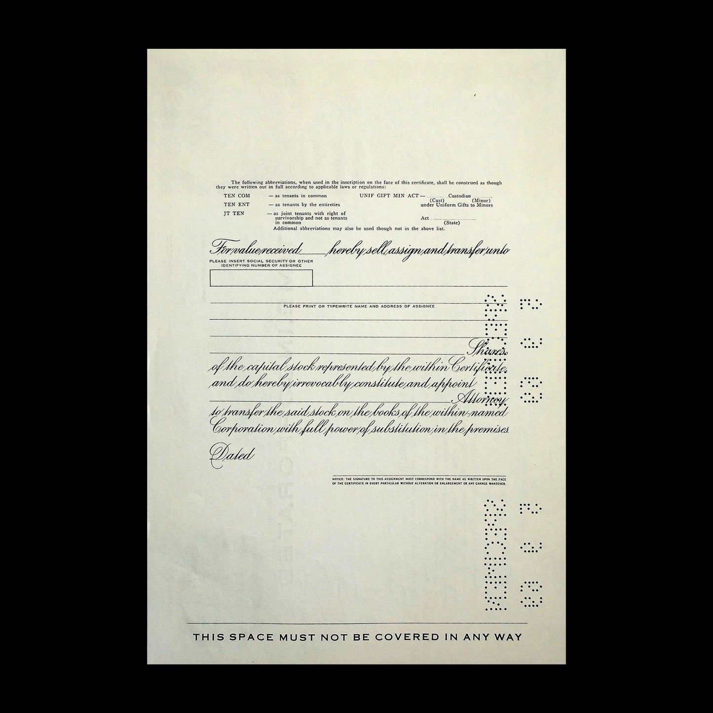 Time, Incorporated Stock Certificate Specimen from 1969