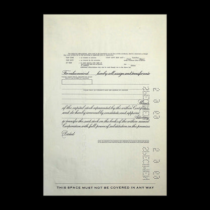 Time, Incorporated Stock Certificate Specimen from 1969
