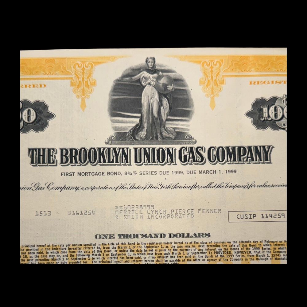 Brooklyn Union Gas Company now NationalGrid NYC Bond Certificates from 1970s