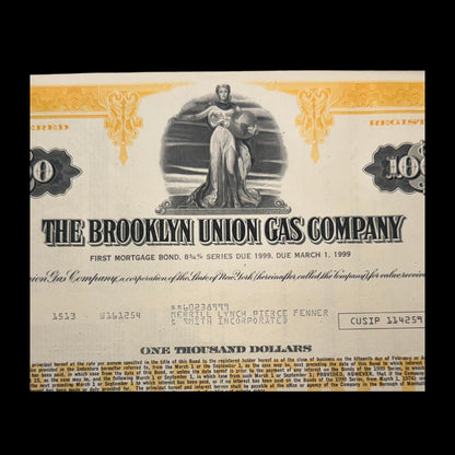 Brooklyn Union Gas Company now NationalGrid NYC Bond Certificates from 1970s