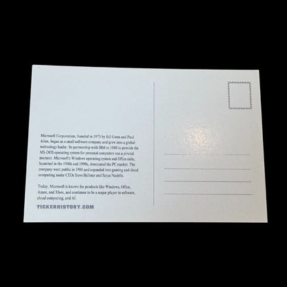 Microsoft Stock Certificate Replica Blank Postcard